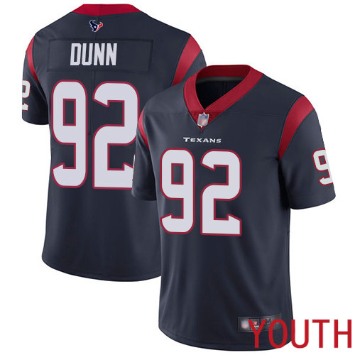 Houston Texans Limited Navy Blue Youth Brandon Dunn Home Jersey NFL Football 92 Vapor Untouchable